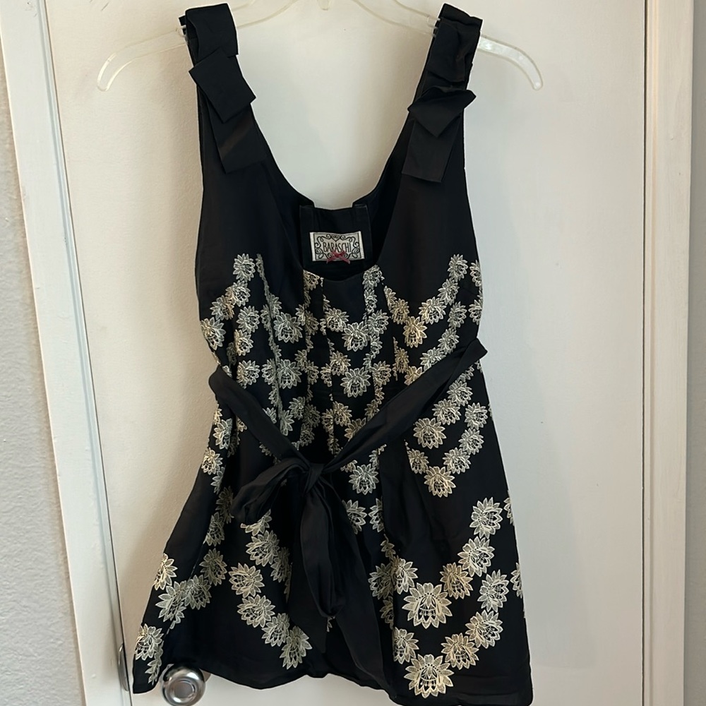Silky tank top with ribbon details from Anthropologie